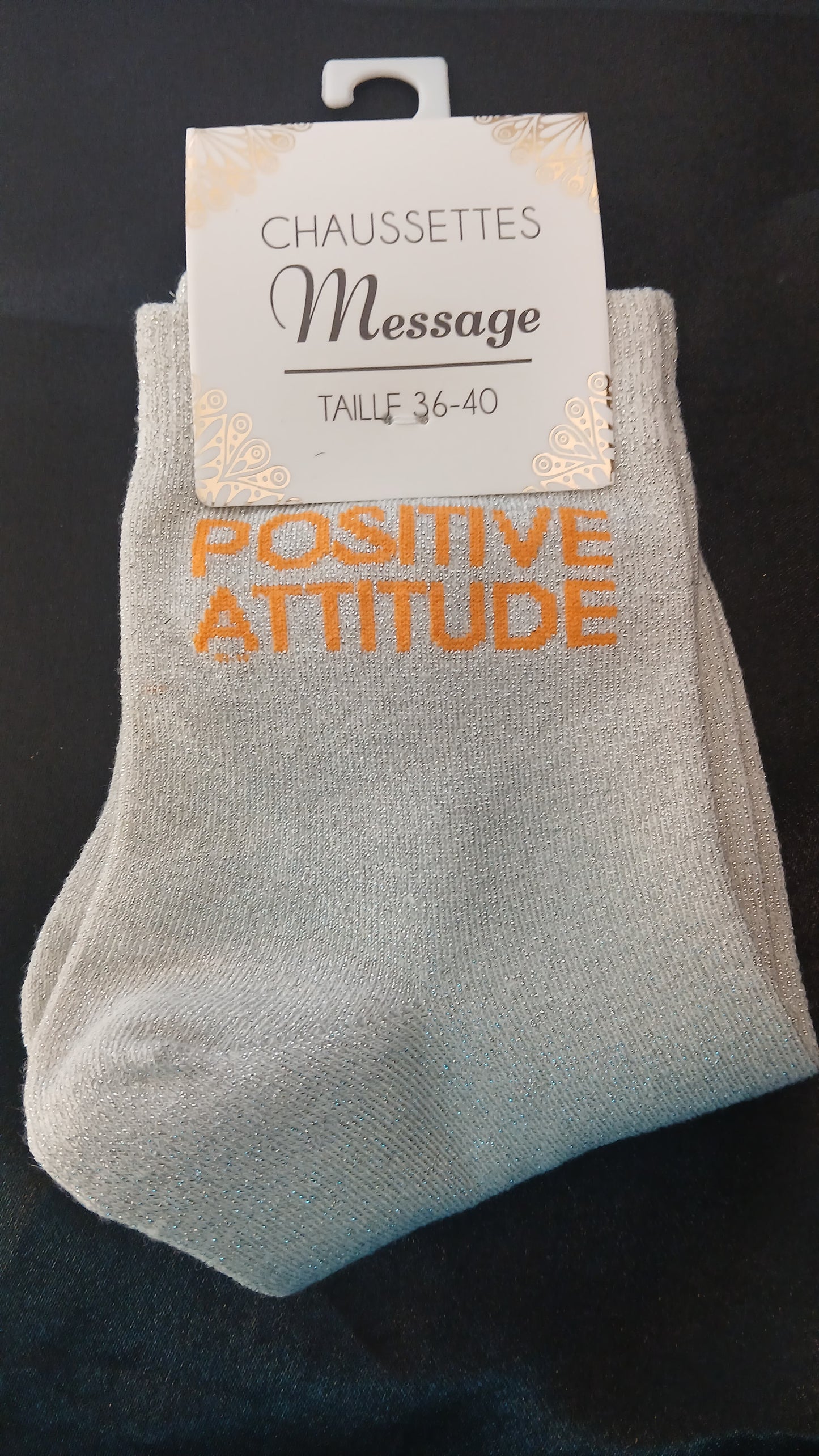 ✨ Chaussettes message pailleté 36-40✨