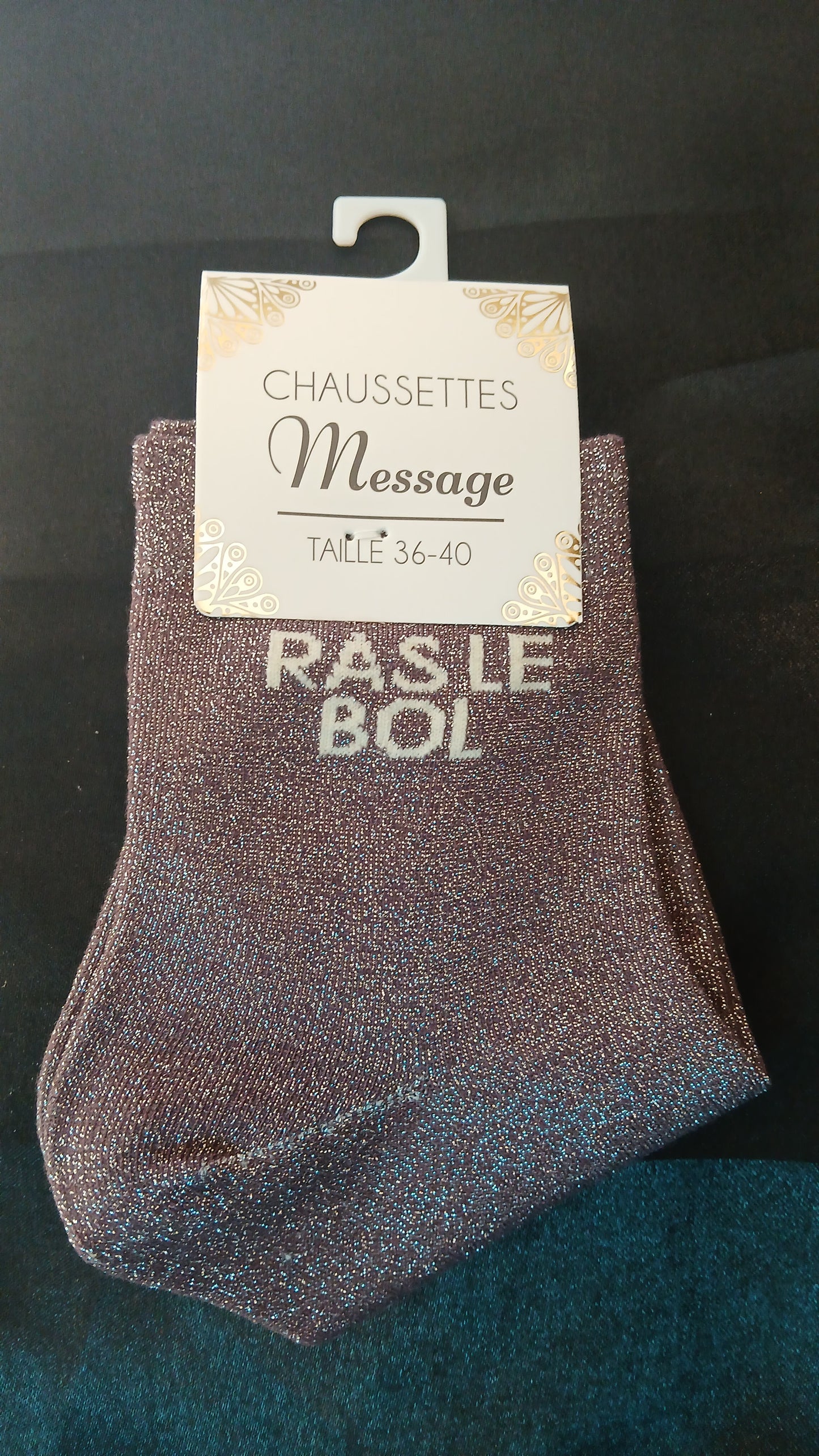 ✨ Chaussettes message pailleté 36-40✨