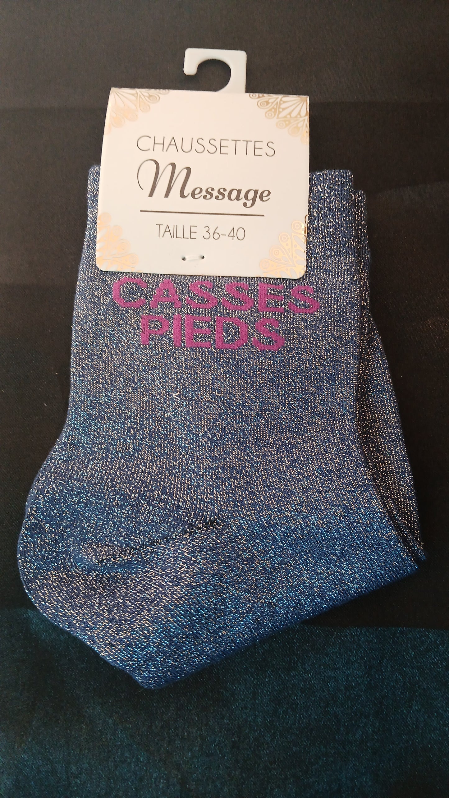 ✨ Chaussettes message pailleté 36-40✨