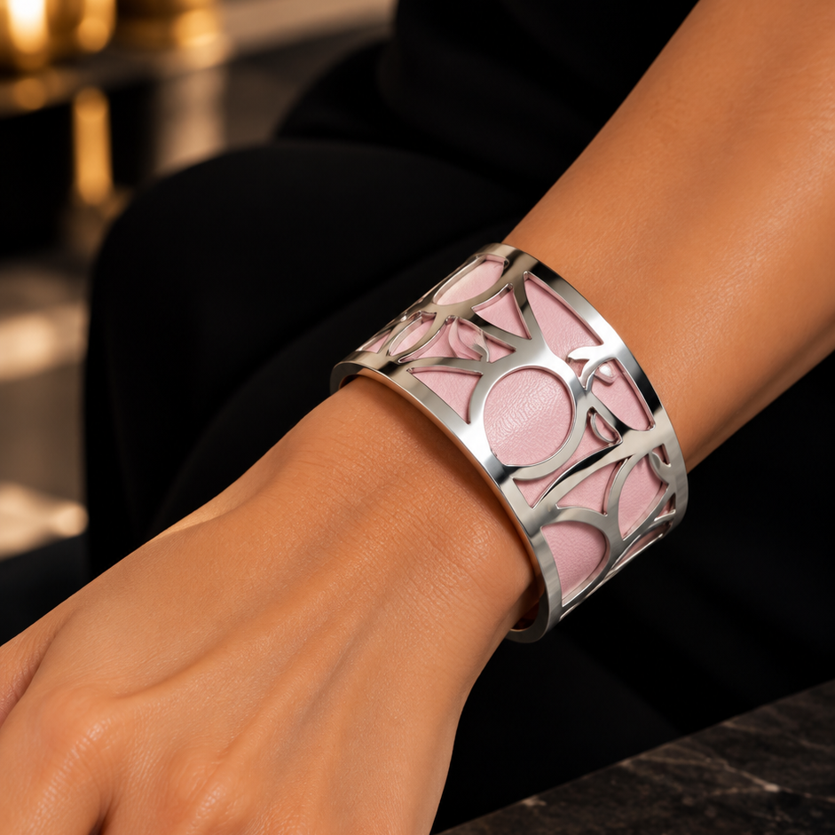 BRACELET REVERSIBLE- 2 STYLES EN 1 (bleu et rose )