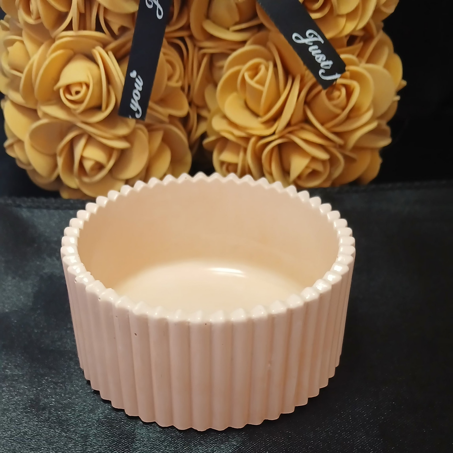 🧡🌅 Ensemble Décoratif “Orange Saumon” – Pot, Plateau Bougie Parfumée 🌅🧡