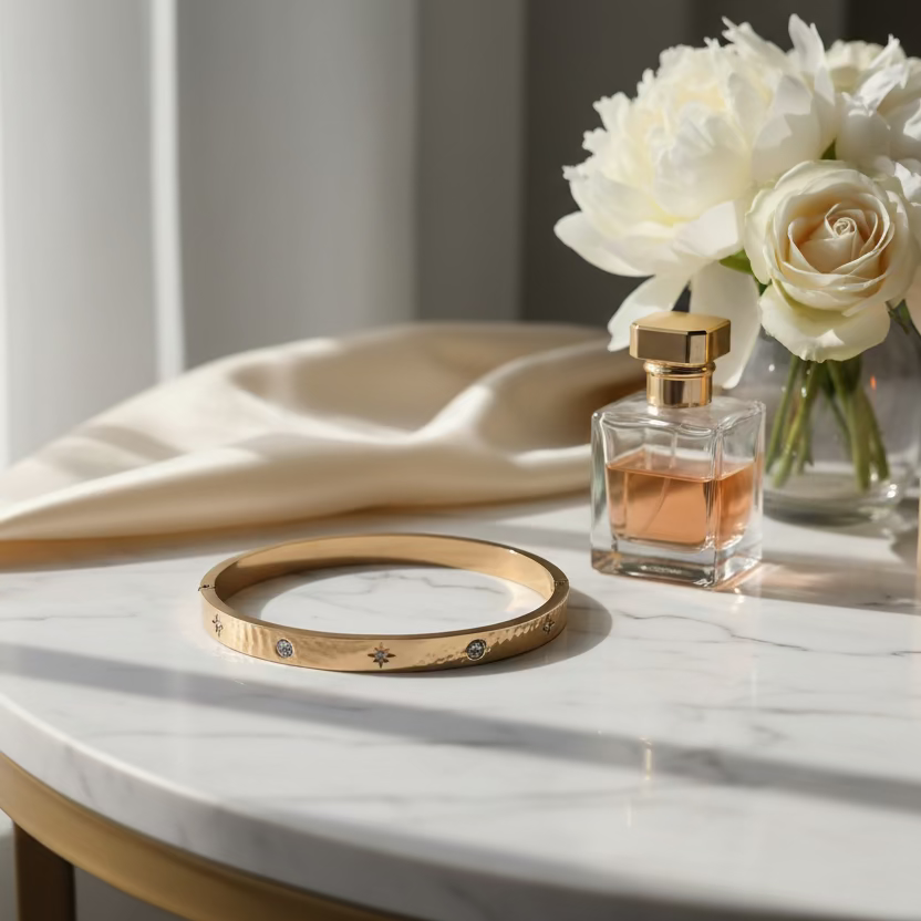 ✨ Bracelet en acier inoxydable & brillants ✨