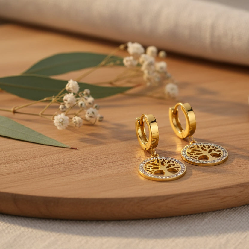 Boucle d'oreille arbre de vie