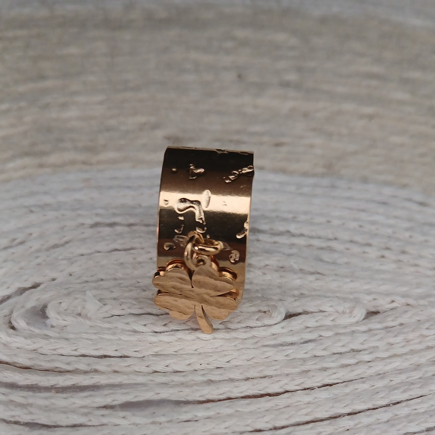 🍀 Bague ajustable avec pendentif trèfle 🍀