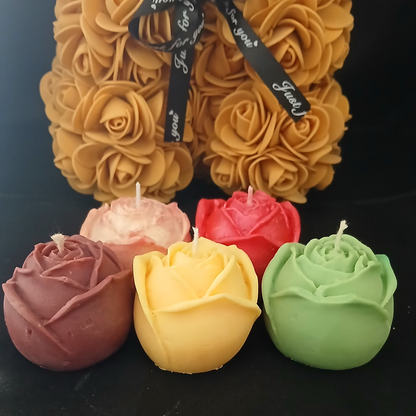 🌹🕯 Bougie Sculpturale Parfumée – Rose Éternelle 🕯🌹