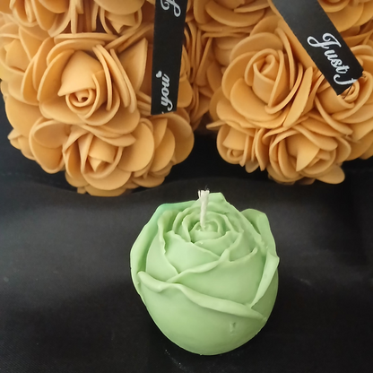 🌹🕯 Bougie Sculpturale Parfumée – Rose Éternelle 🕯🌹
