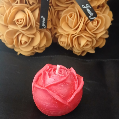 🌹🕯 Bougie Sculpturale Parfumée – Rose Éternelle 🕯🌹