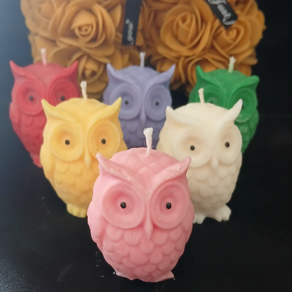 🕯🦉 Bougie Sculpturale Parfumée – Hibou 🦉🕯