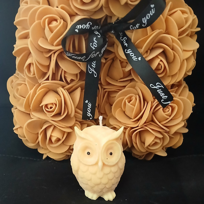 🕯🦉 Bougie Sculpturale Parfumée – Hibou 🦉🕯