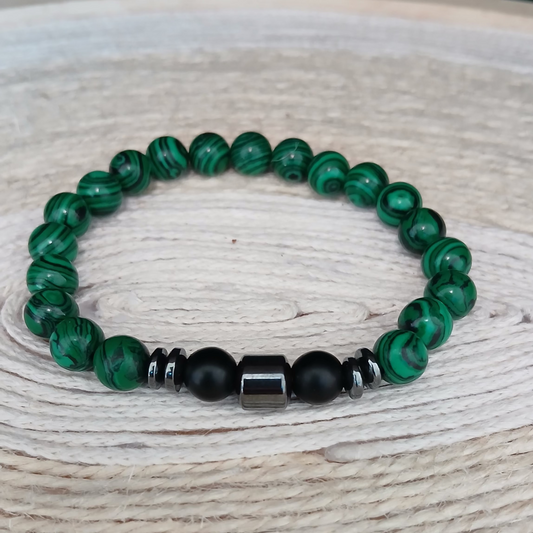 Malachite ,Agate Noire & Hématite
