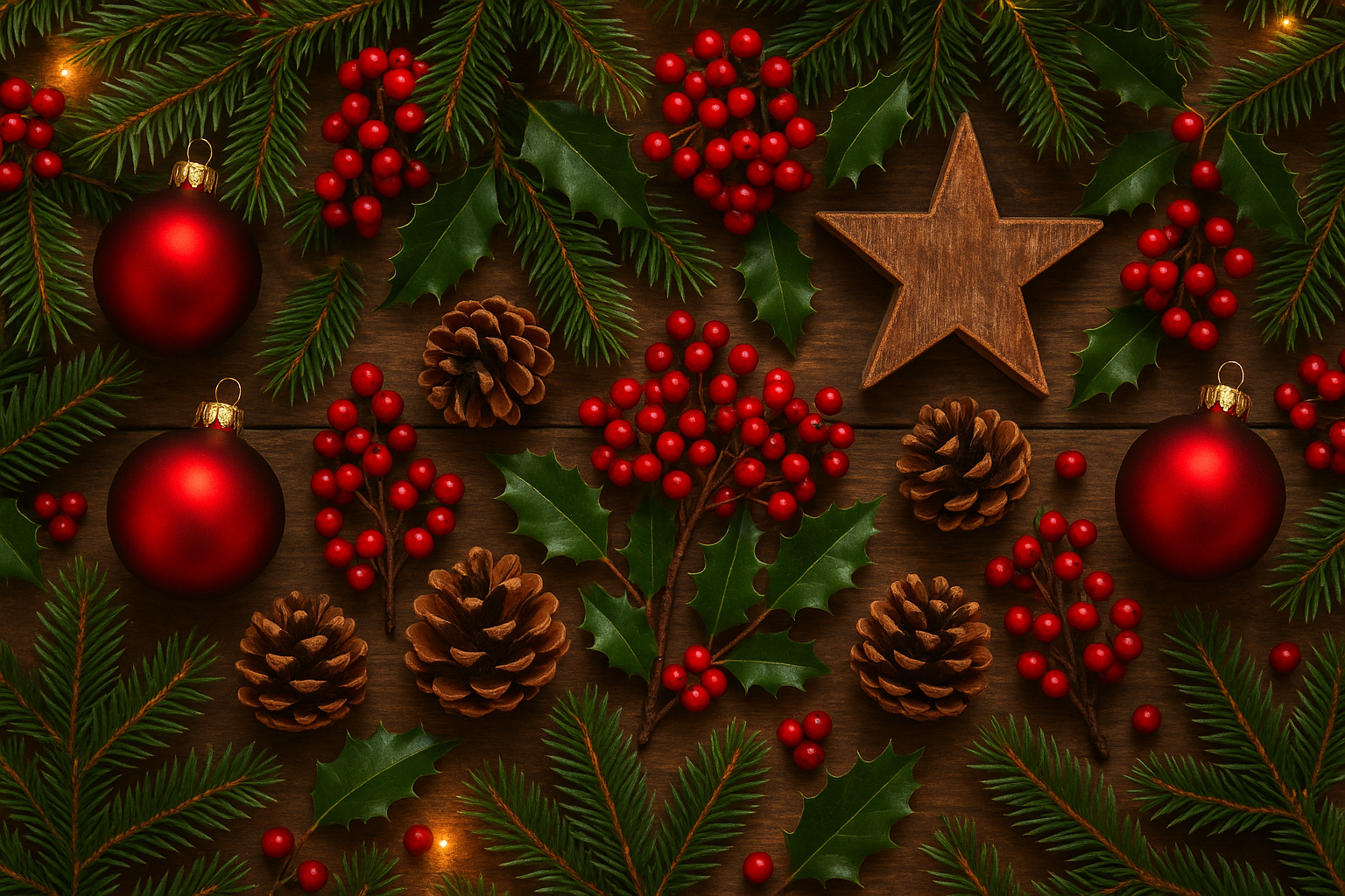 deco de noel vert rouge marron