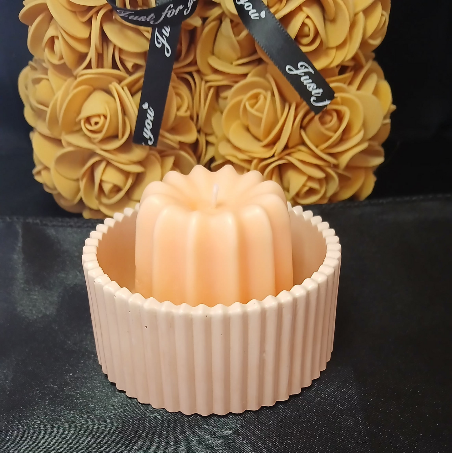 🧡🌅 Ensemble Décoratif “Orange Saumon” – Pot, Plateau Bougie Parfumée 🌅🧡