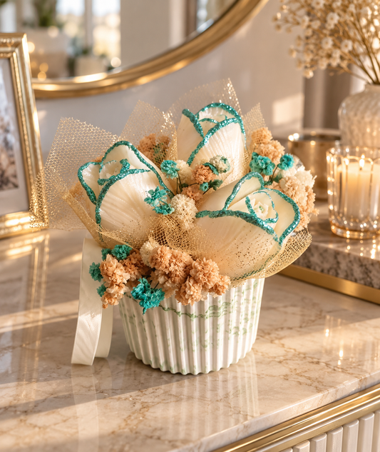 Bouquet floral en cire