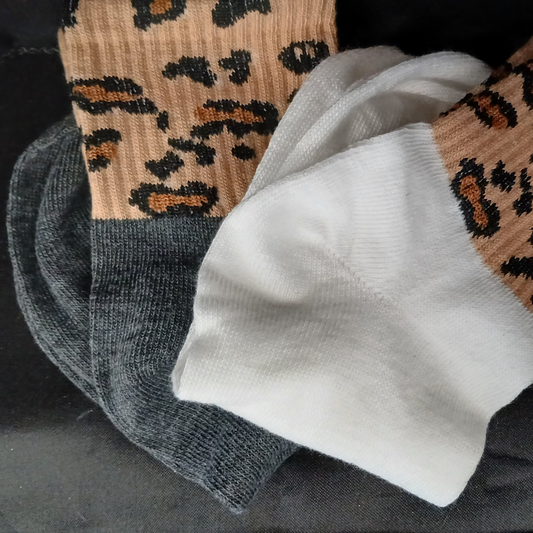 🧦 Lot de 2 paires de chaussettes motif léopard 🧦