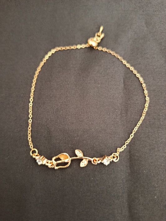 Bracelet chainette fleur