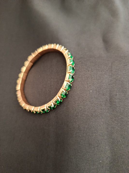 Bracelet fantaisie dorée vert