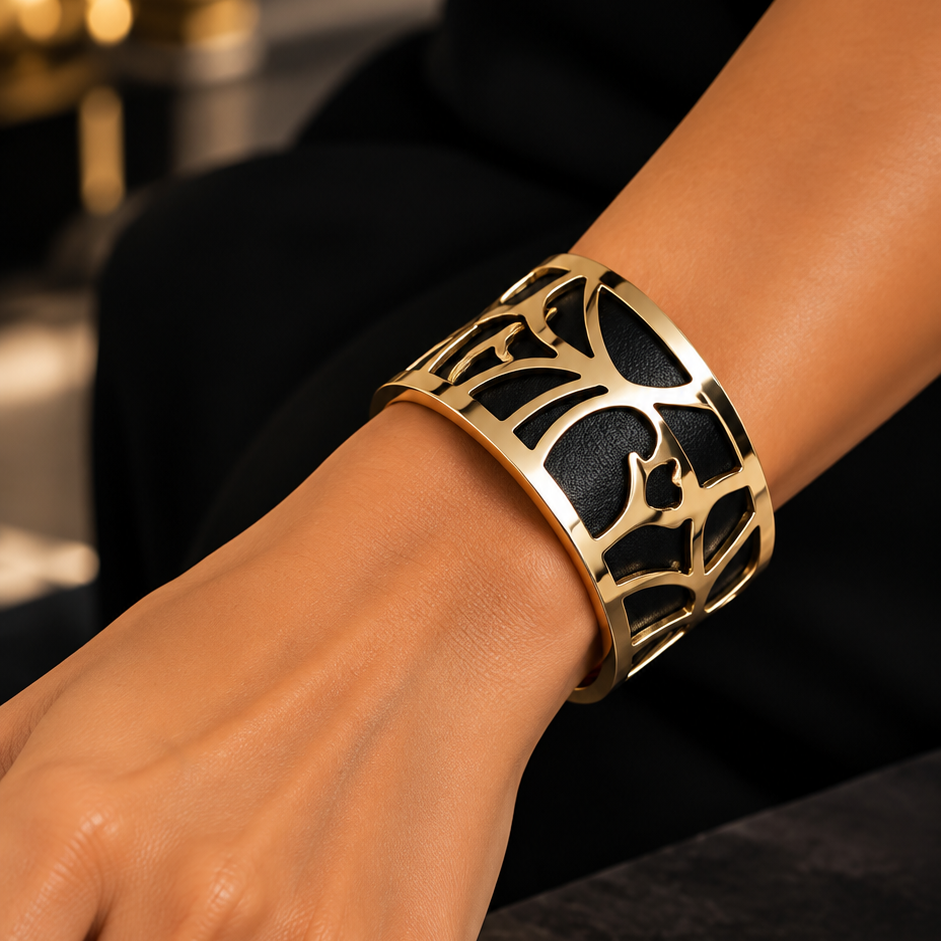 BRACELET REVERSIBLE -2 STYLE EN 1 ( noir et rouge )