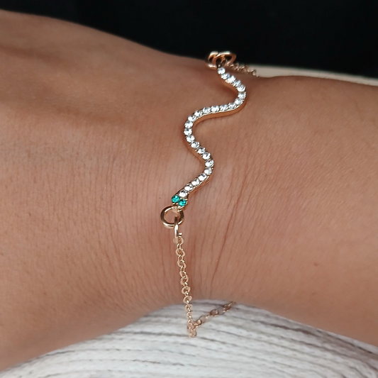 Bracelet Chaîne Serpent Brillant