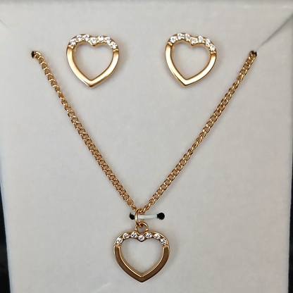 ❤️ Parure chaîne et boucles d’oreilles cœur ❤️
