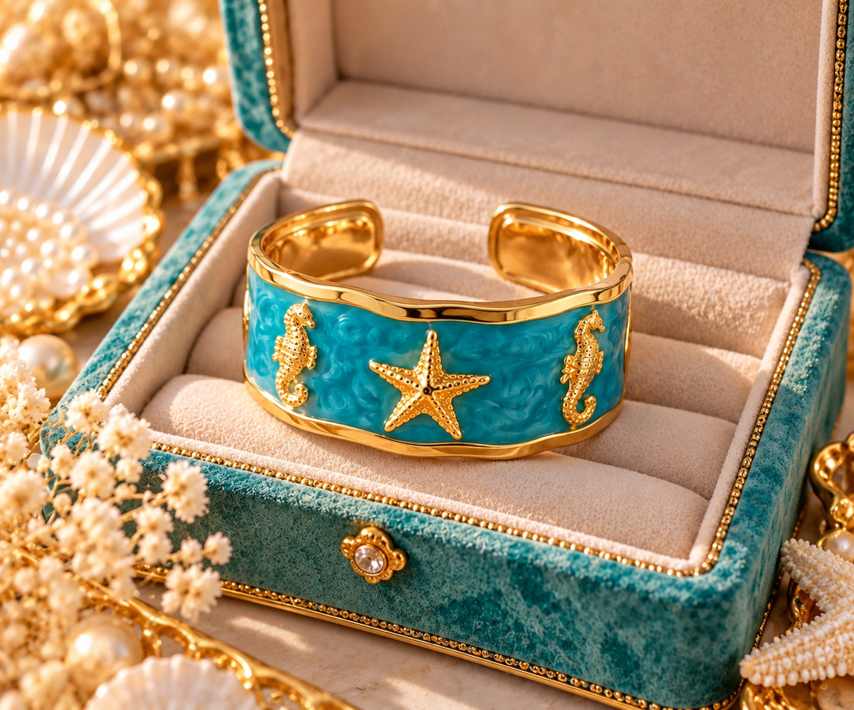 Bracelet réglable Océane bleu