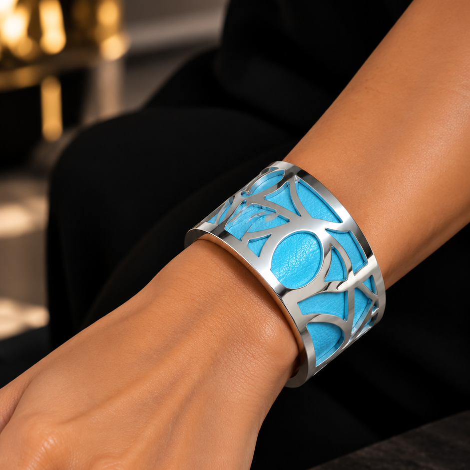 BRACELET REVERSIBLE- 2 STYLES EN 1 (bleu et rose )