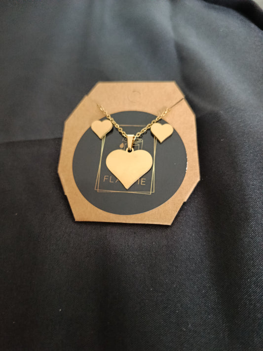 Parure coeur plein